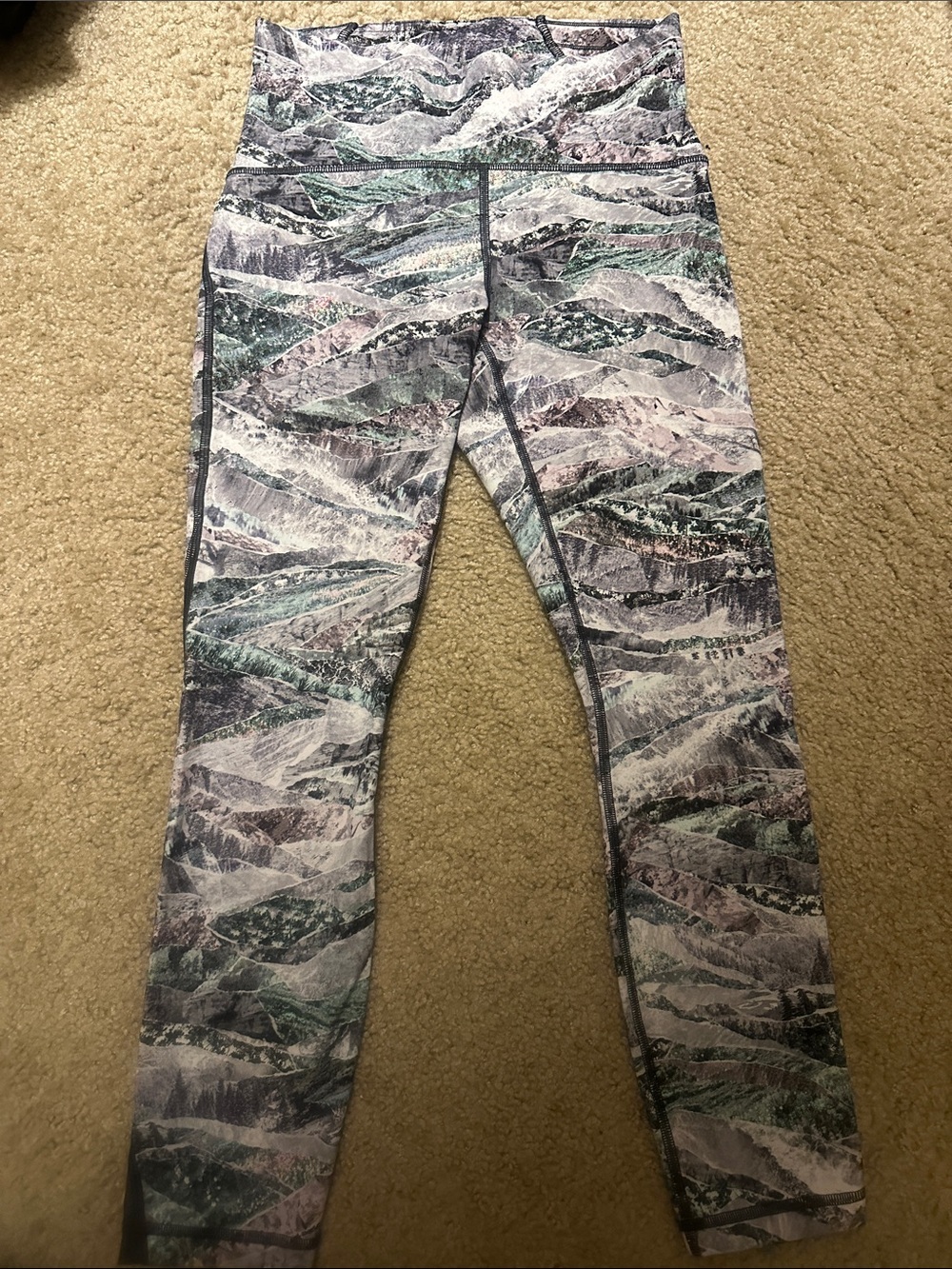 lululemon athletica Mint, Gray & Pink Patterned High-Rise Leggings
